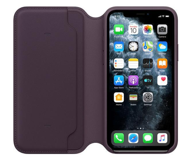 Apple Leather Folio do iPhone 11 Pro Aubergine - 514651 - zdjęcie 3
